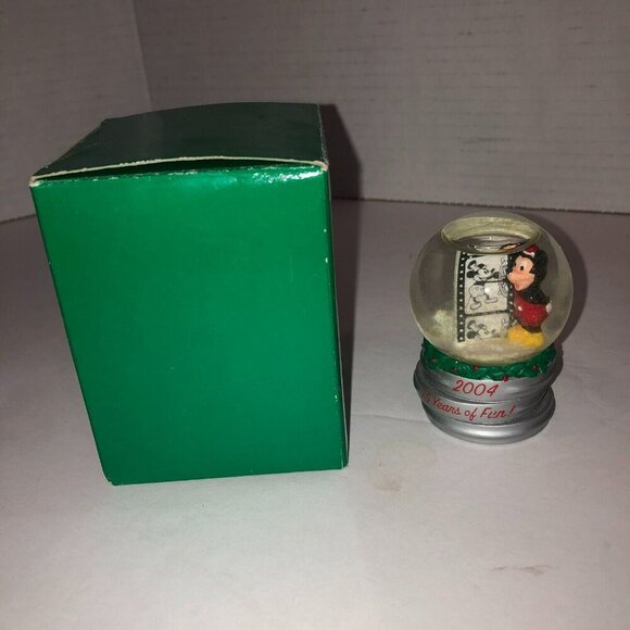 VTG Disney Mickey Mouse 2004 Christmas Mini Snow Globe 75 Years of Fun! JCPenney - Picture 2 of 6